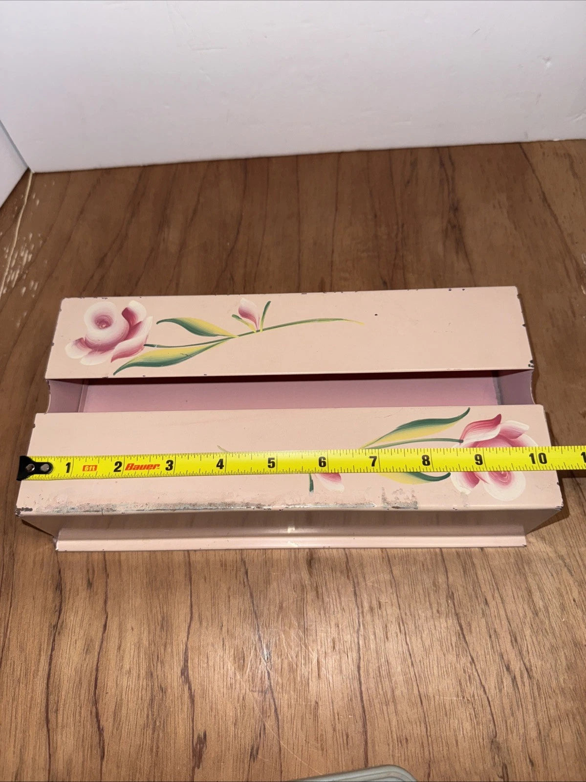 VTG Metal Pink Hand Painted Rose Wall Mount Tissue Holder/Box Holder | eBay
