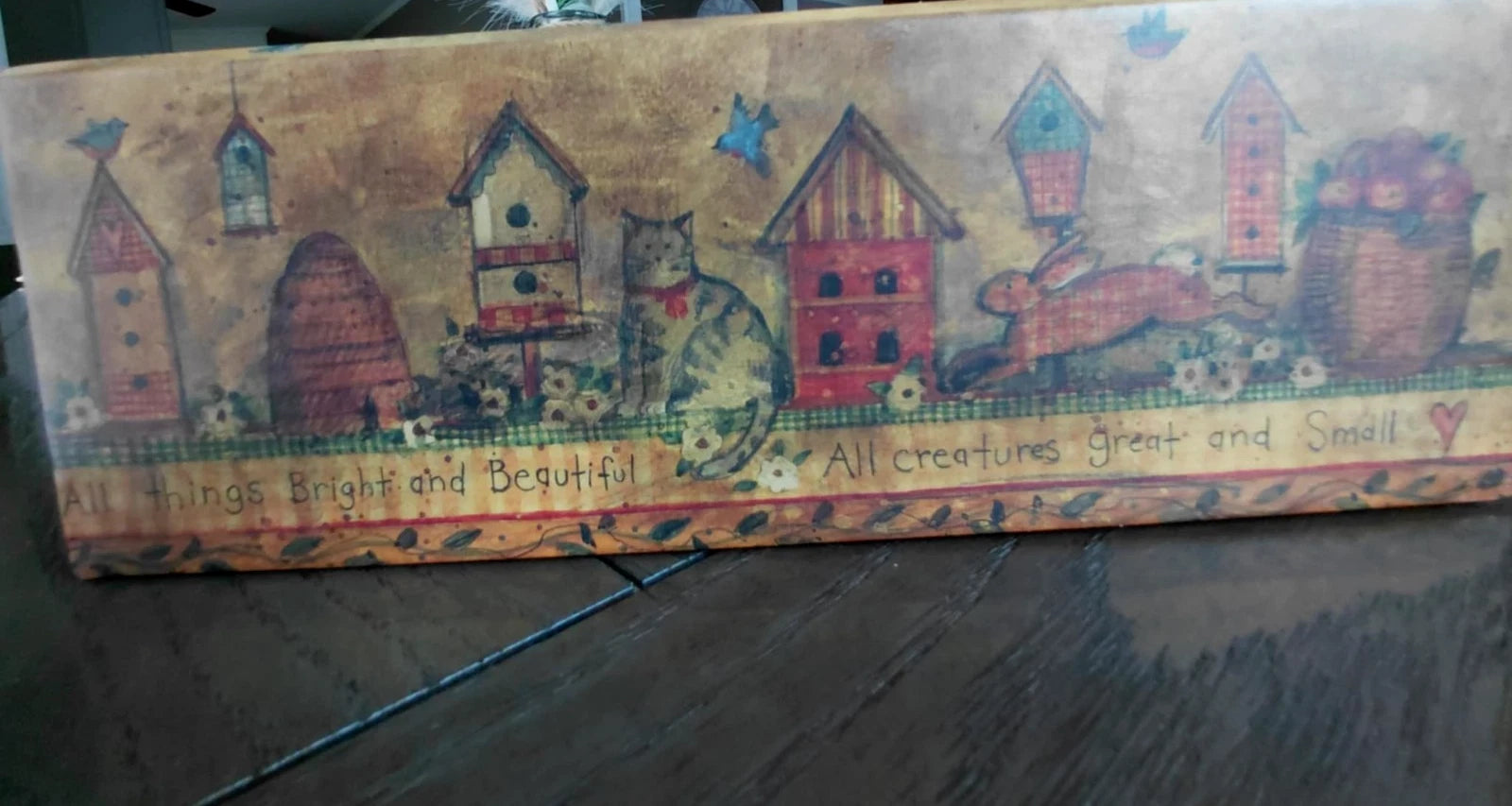 Primitive Tissue Box Bob’s Boxes All Creatures Cat Birdhouse Bunny Floral VTG | eBay