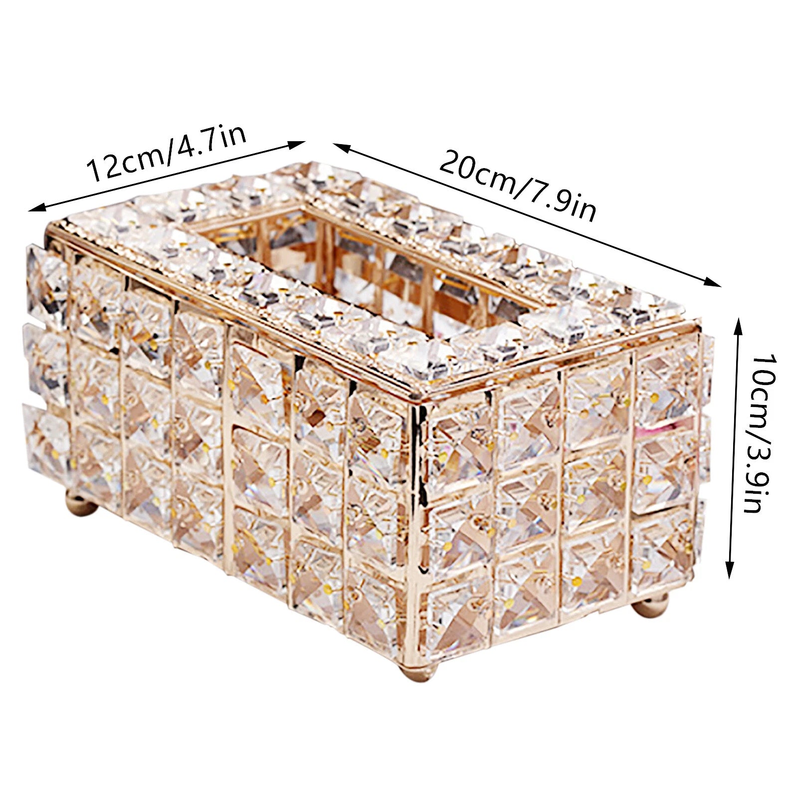 Rhinestone Rectangular Crystal Tissue Box Napkin Case Paper Tissue Holder Box US | eBay