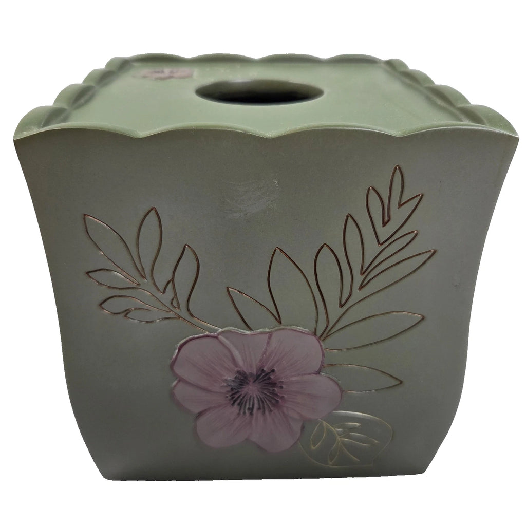 Floral Embossed Wood Tissue Box Cover | eBay