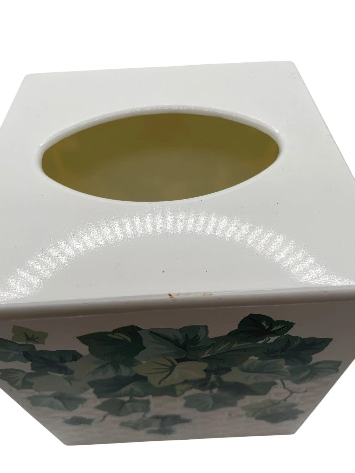 VTG Springs Ivy Arbor Tissue Box Cover White Green Vines Lattice Design Cottage | eBay