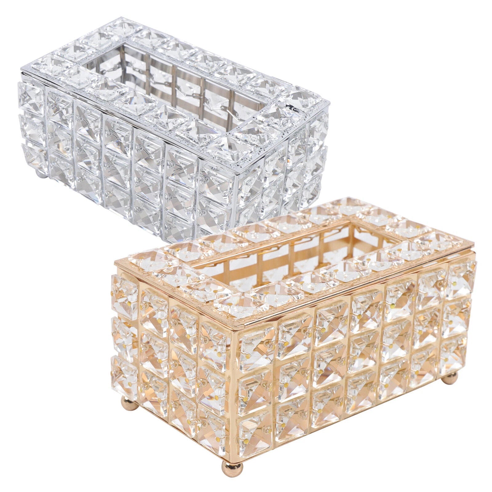 Rhinestone Rectangular Crystal Tissue Box Napkin Case Paper Tissue Holder Box US | eBay