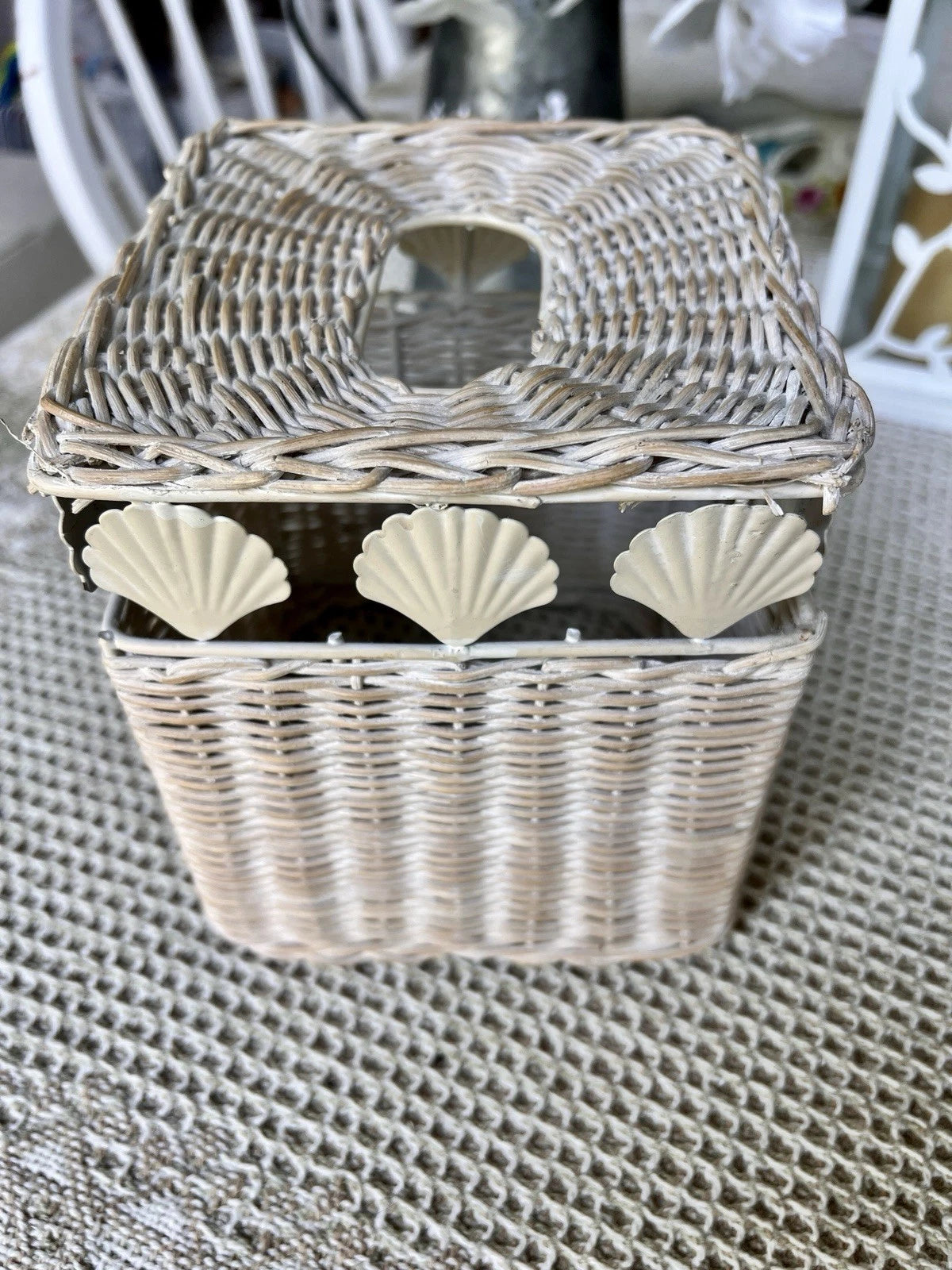 TISSUE BOX HOLDER WICKER SEA SHELL RATTAN BAMBOO BEACH TISSUE BOX HOLDER | eBay