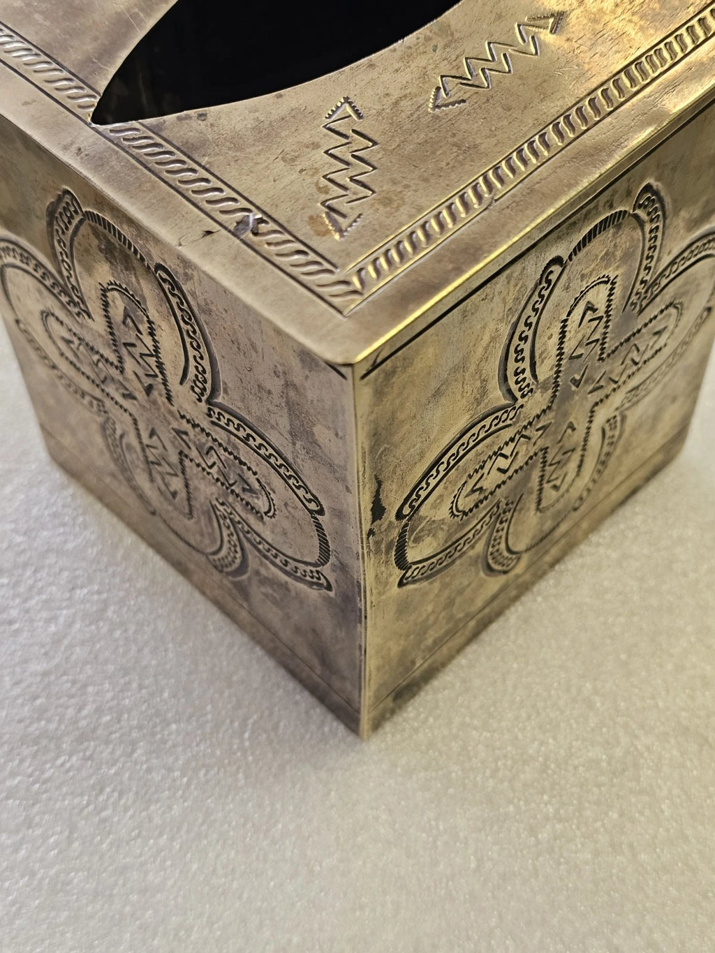 J Alexander Rustic Silver Tissue Box Cover | eBay