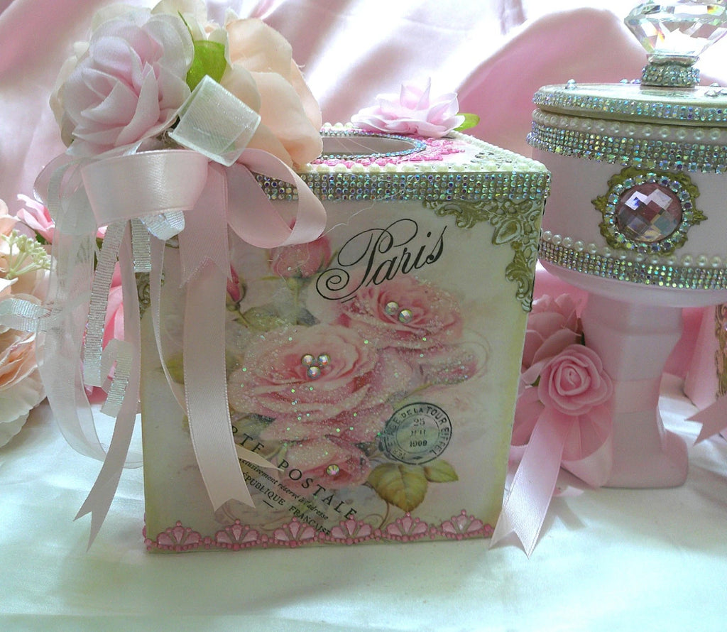Shabby Chic Victorian Tissue Box Cover~French Inspired Design w/Rose Graphic | eBay