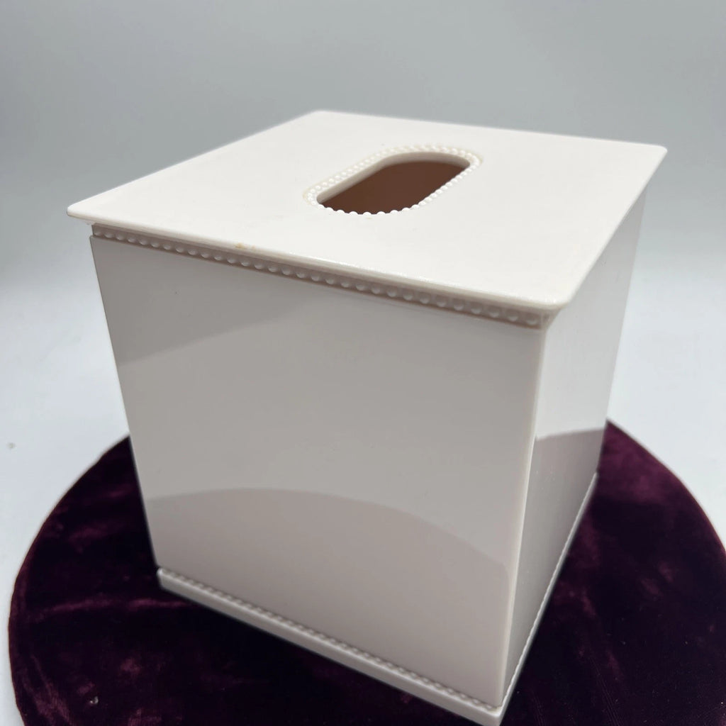 Martha Stewart Everyday Tissue Box Cover Cream Pink Beading Hard Plastic | eBay