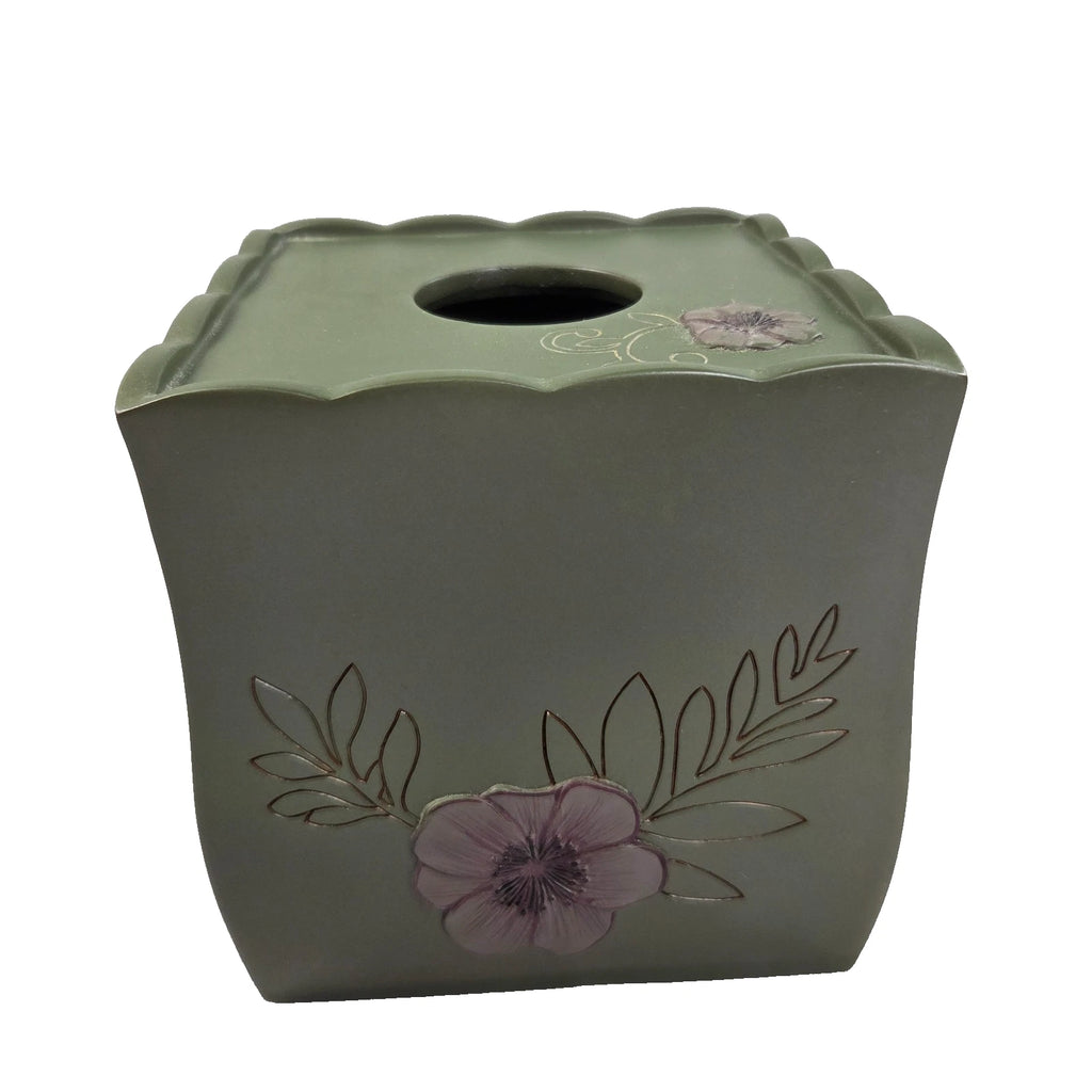 Floral Embossed Wood Tissue Box Cover | eBay