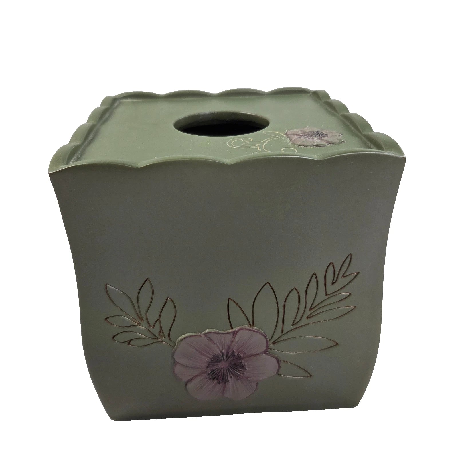 Floral Embossed Wood Tissue Box Cover | eBay
