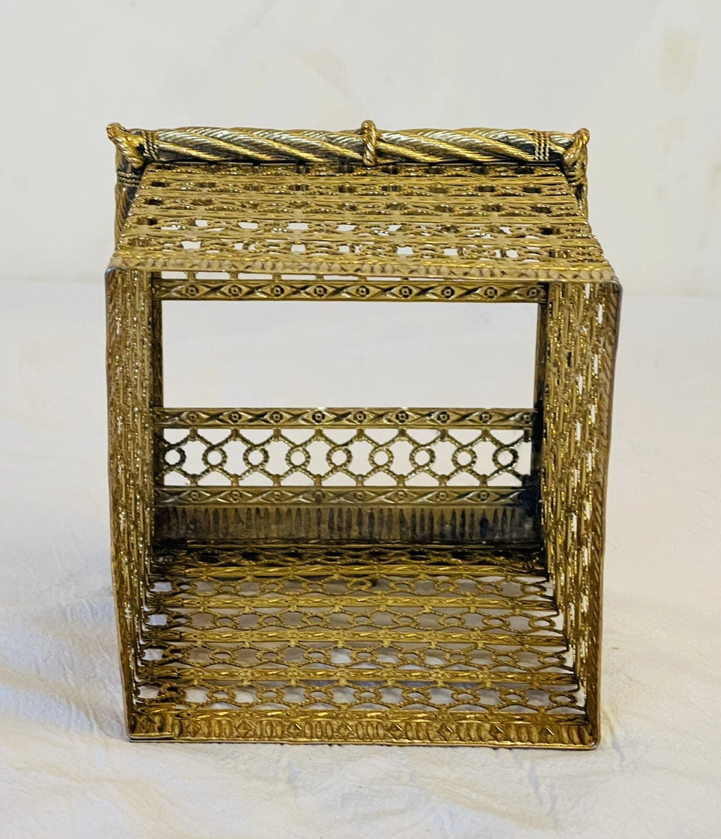 Vintage Brass Filigree Tissue Box Cover Hollywood Regency Metal Kleenex Holder | eBay