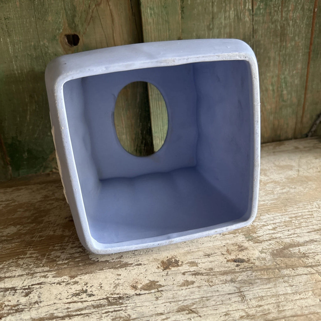 Vintage Duck Egg Blue Soap Stone Tissue Holder With White Roses | eBay