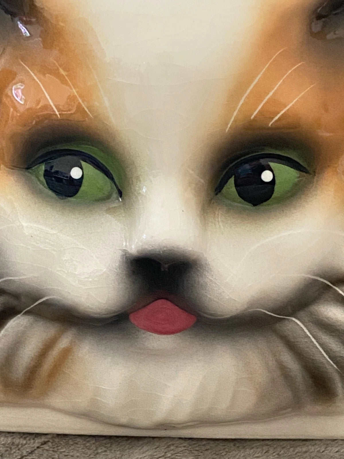 Vintage Cat Orange & White Calico Ceramic Square Tissue Box Cover ~ READ | eBay