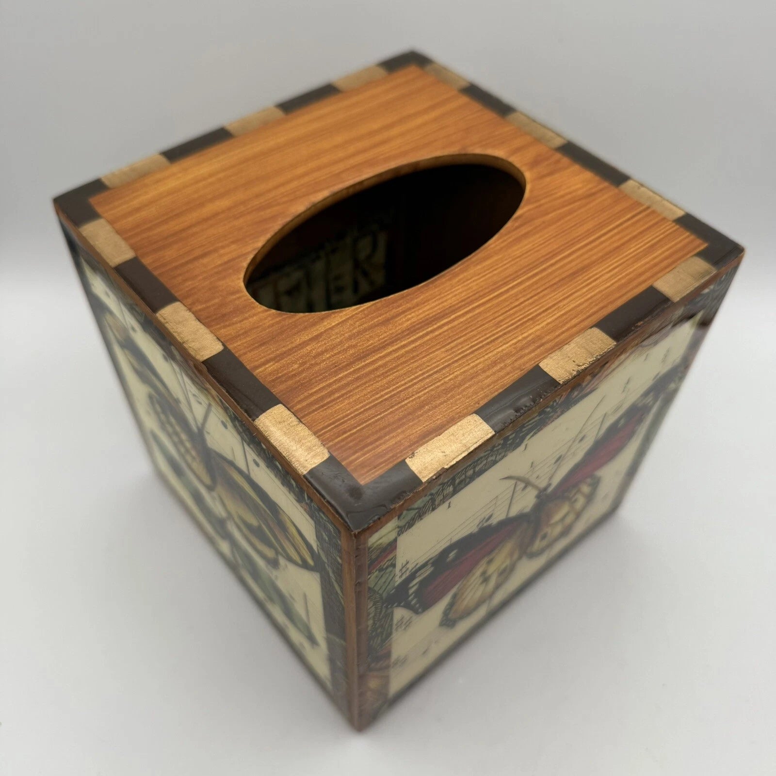 Annie Modica Butterfly Tissue Box Cover Decoupage Technique Hand Painted | eBay