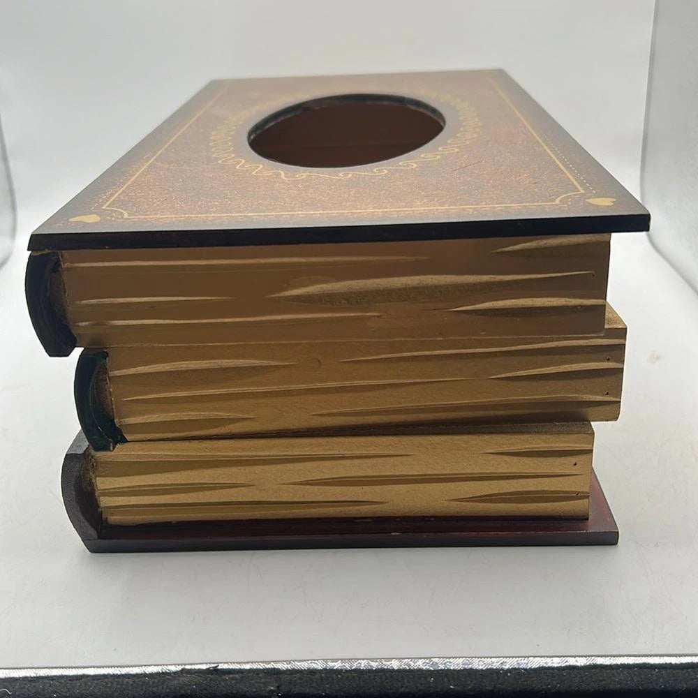 Wooden Book Tissue Box Napkin Holder Dispenser Cover Case Home Decor | eBay