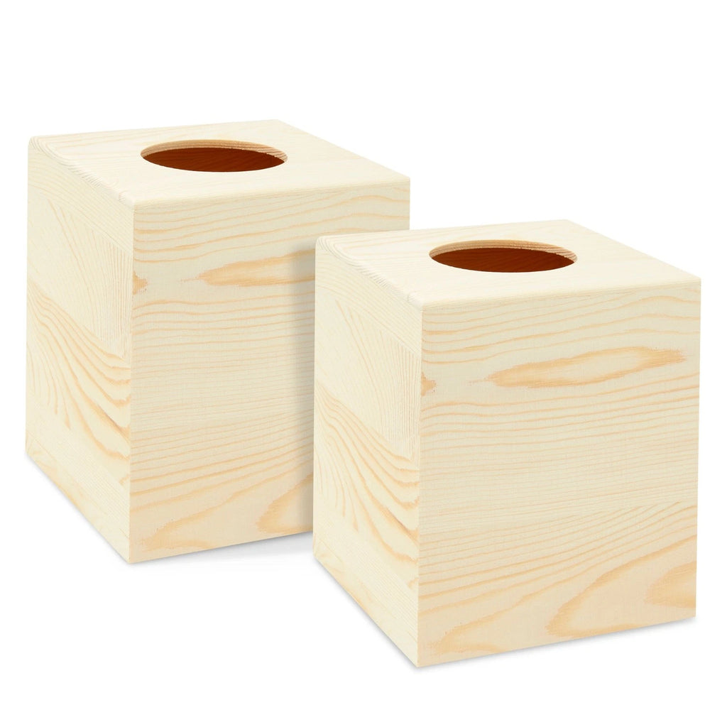 2 Pack Unfinished Wood Tissue Box Cover for DIY Crafts, Home Decor, 5x5.5 in | eBay