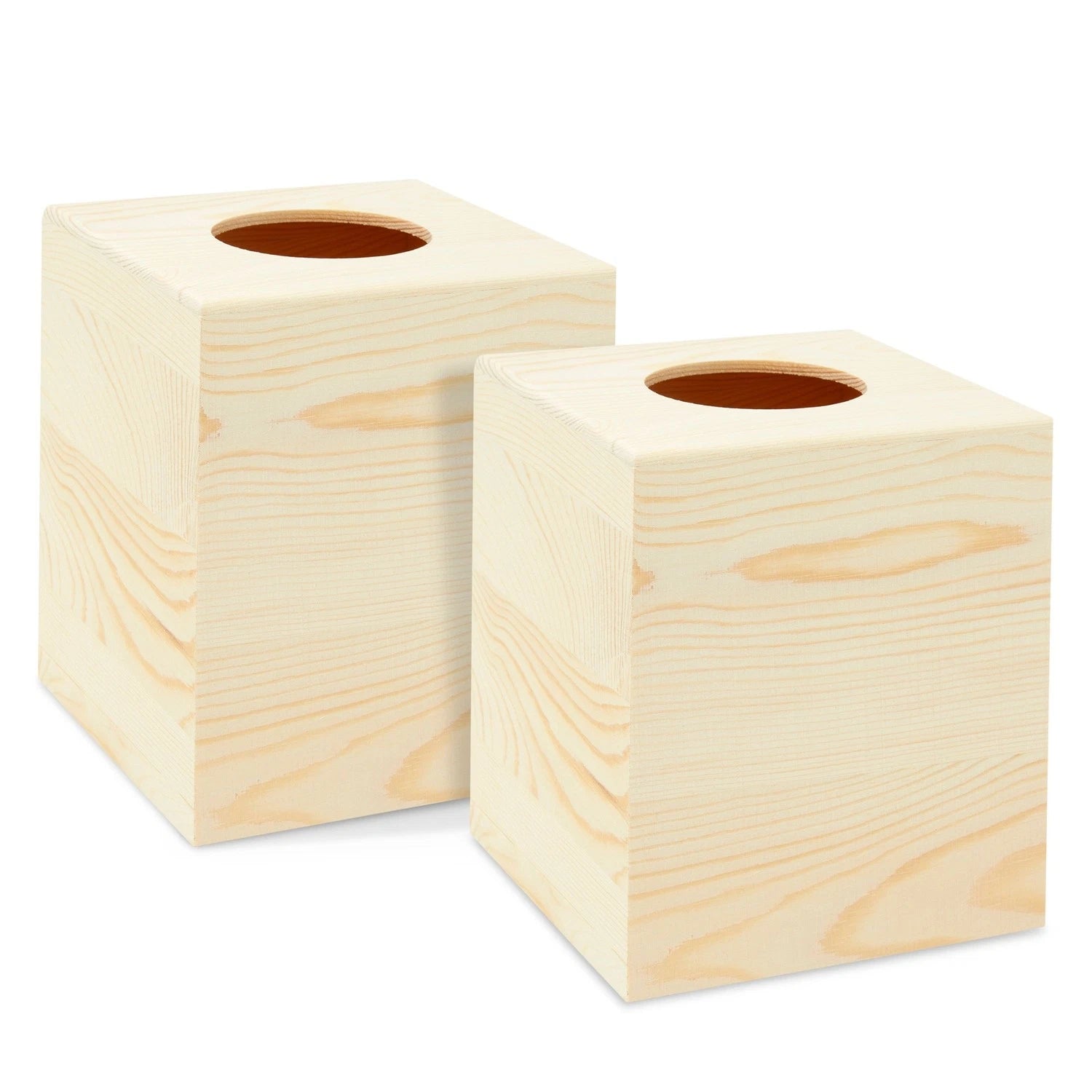 2 Pack Unfinished Wood Tissue Box Cover for DIY Crafts, Home Decor, 5x5.5 in | eBay