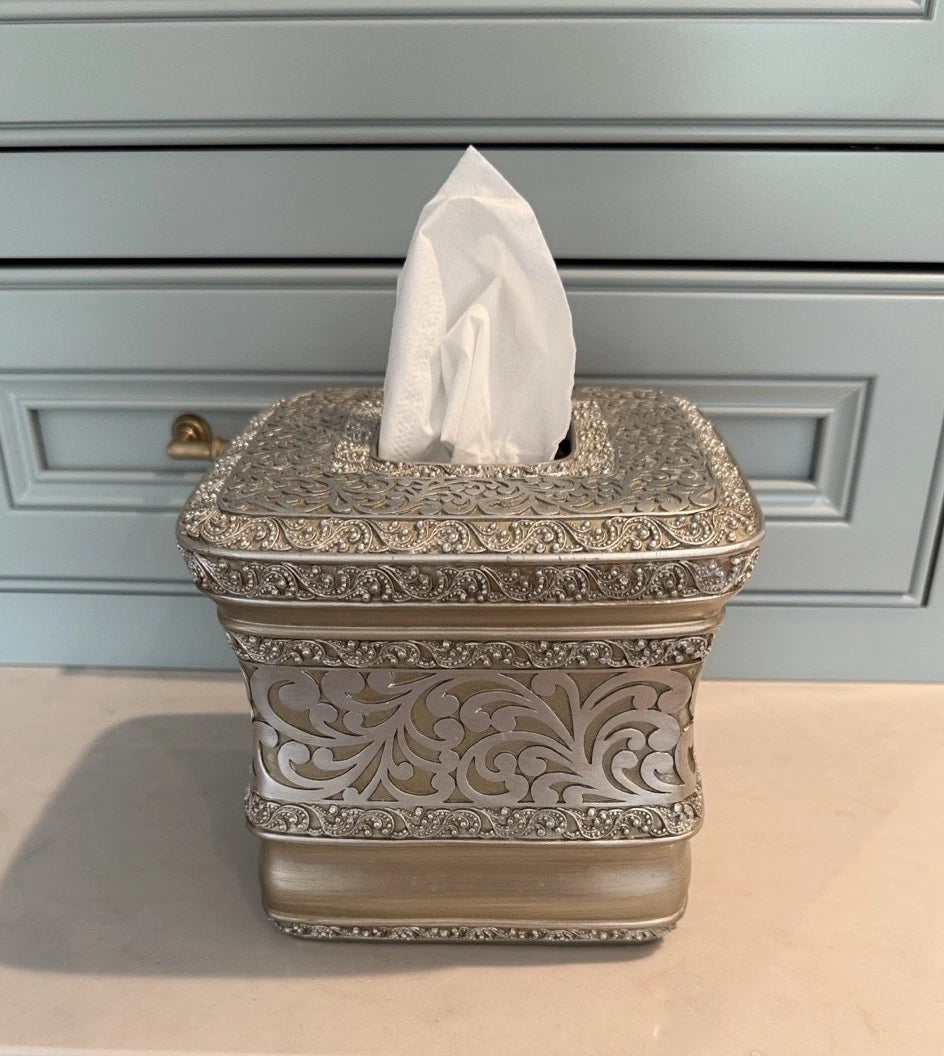 Elegant Gold And Silver Upright Tissue Box Holder | eBay