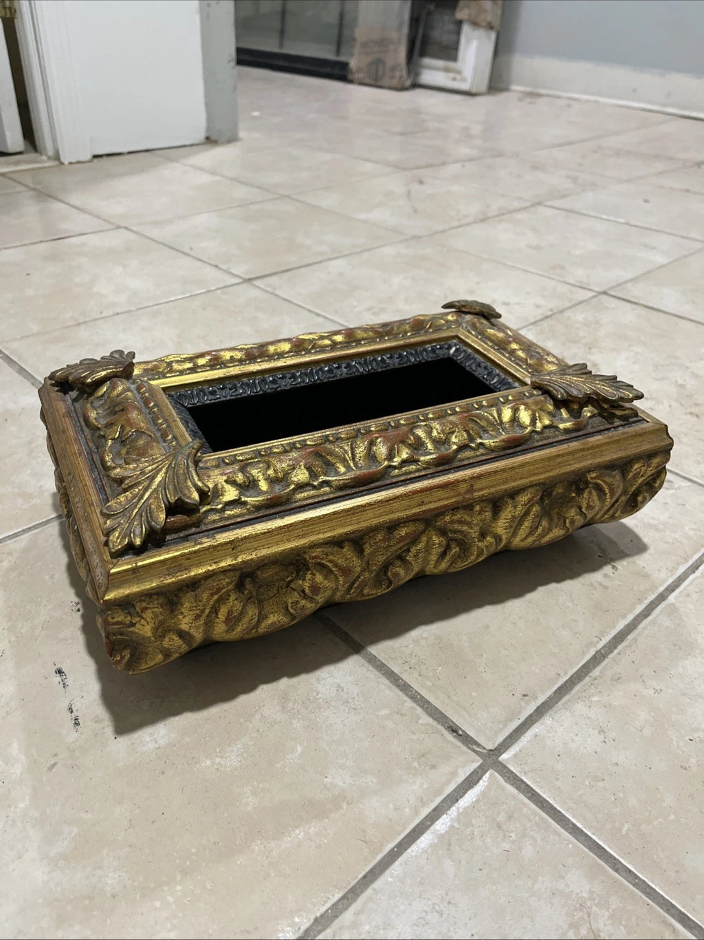 Gold Wooden Ornate Tissue Box Cover | eBay