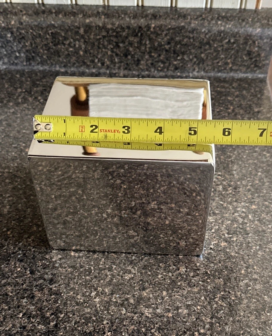 Square Metal Silver Tone Facial Tissue Box Cover Holder | eBay