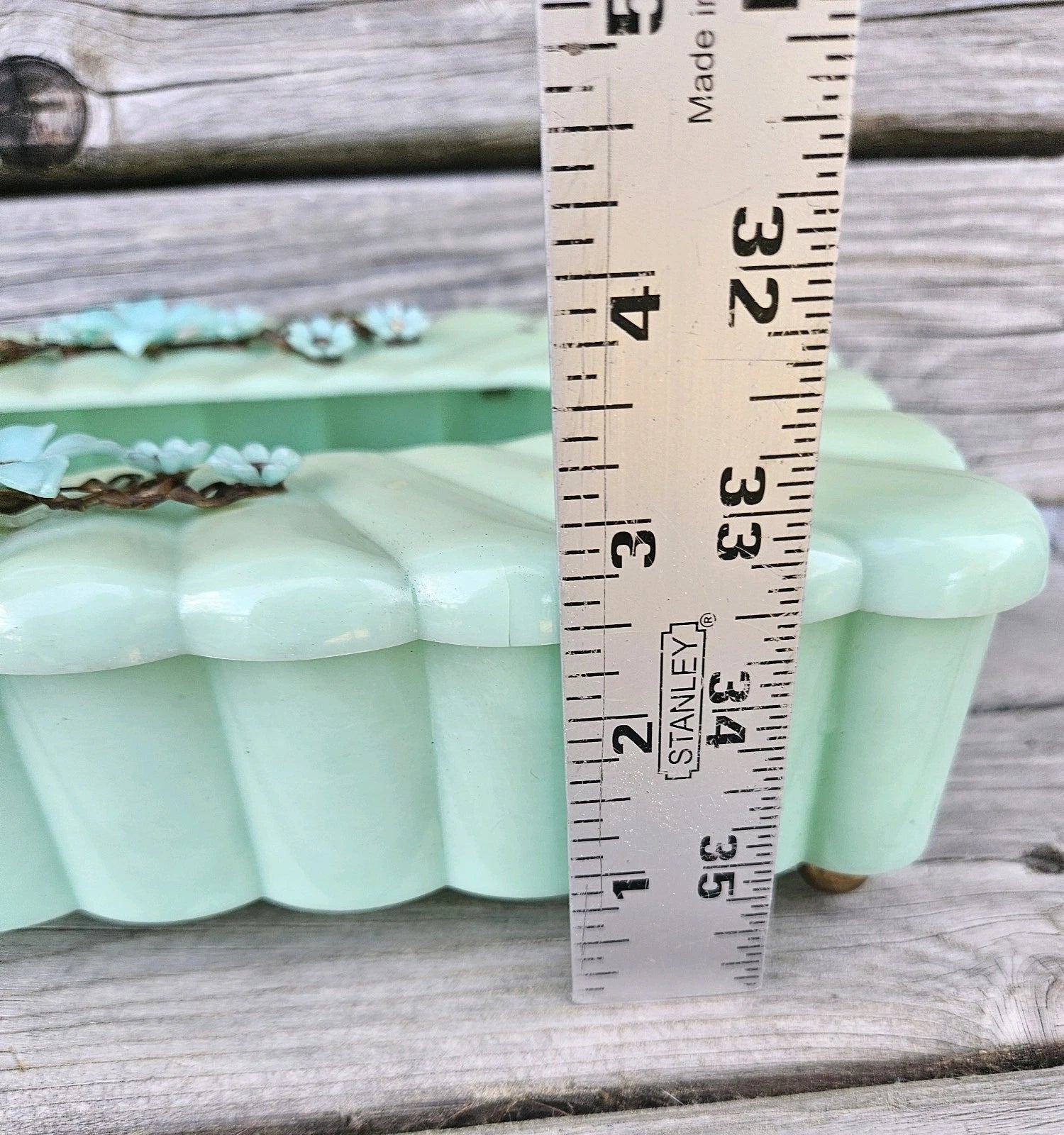 Vtg 60s Menda Co. Tissue Box Holder Cover Rectangle Mint Foam Green Floral Photo | eBay