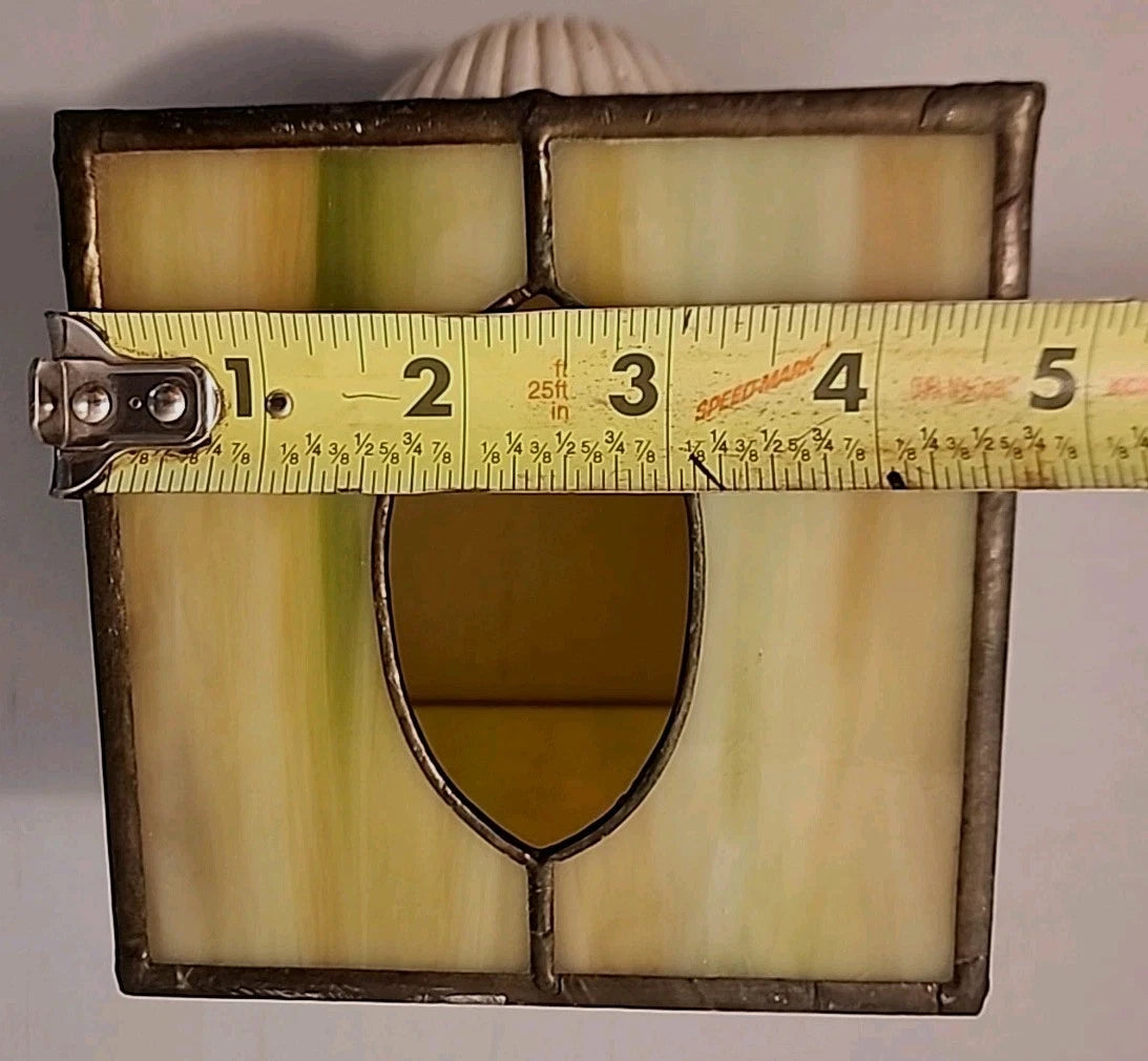 Vtg. Leaded Stained Glass Tissue Box Cover Slag With Sea Shells EUC | eBay