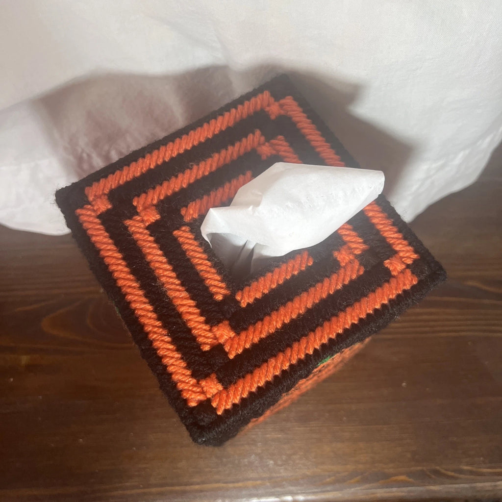 Handmade Needlepoint Halloween Jack O Lantern Pumpkin Boutique Tissue Box Cover | eBay