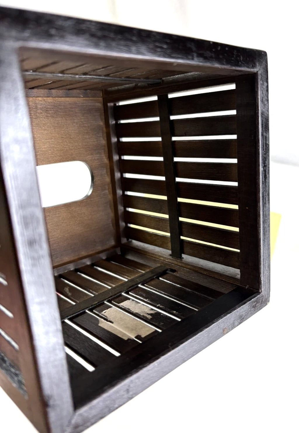 Wood Slats Brown Square Tissue Box Cover | eBay