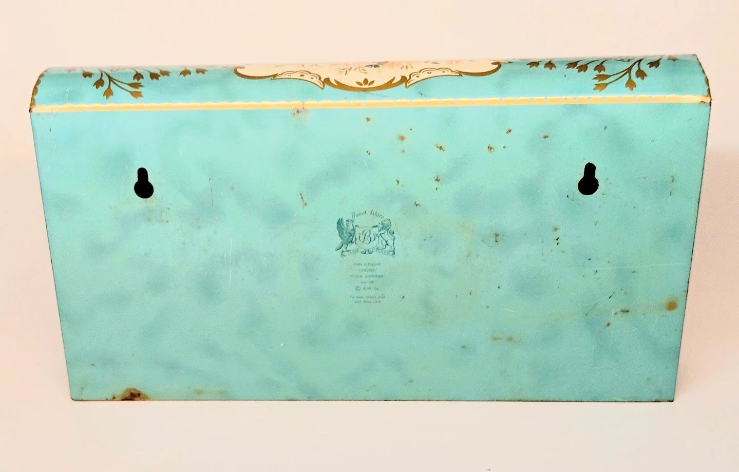 Vintage Baret Ware Metal Tissue Box Blue Flower Floral MCM | eBay