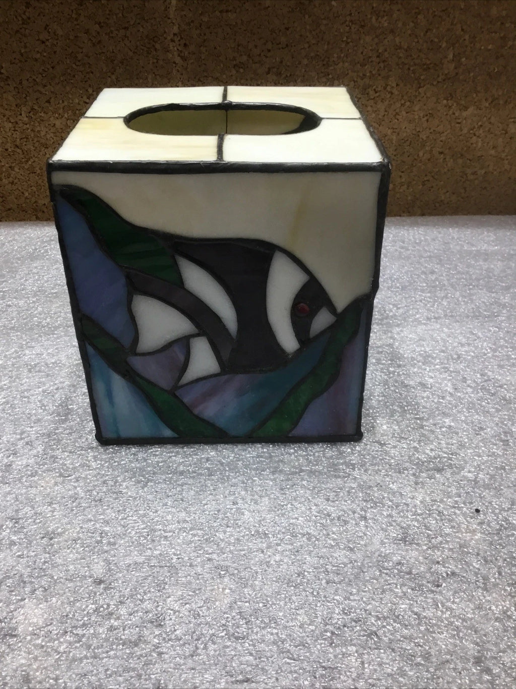 Fish And Shells Stain Glass Tissue Box Cover | eBay