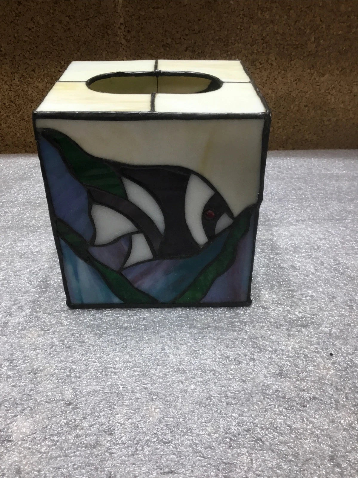 Fish And Shells Stain Glass Tissue Box Cover | eBay