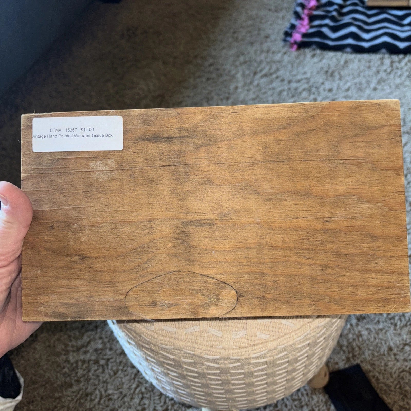 Vintage Hand Painted Wooden Tissue Box 11” x 6” | eBay