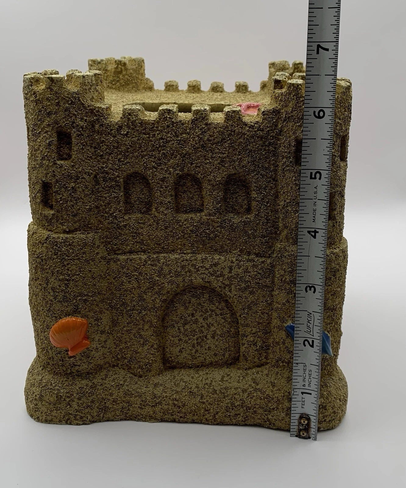 Sand castle tissue box cover.Heavy resin “sand” texture on outside surface.Beach | eBay