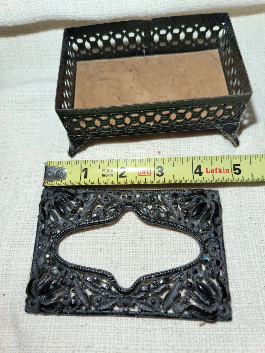 Vtg Pocket Small Tissue Holder Black Ormolu Filigree Ornate Regency 4.5” | eBay