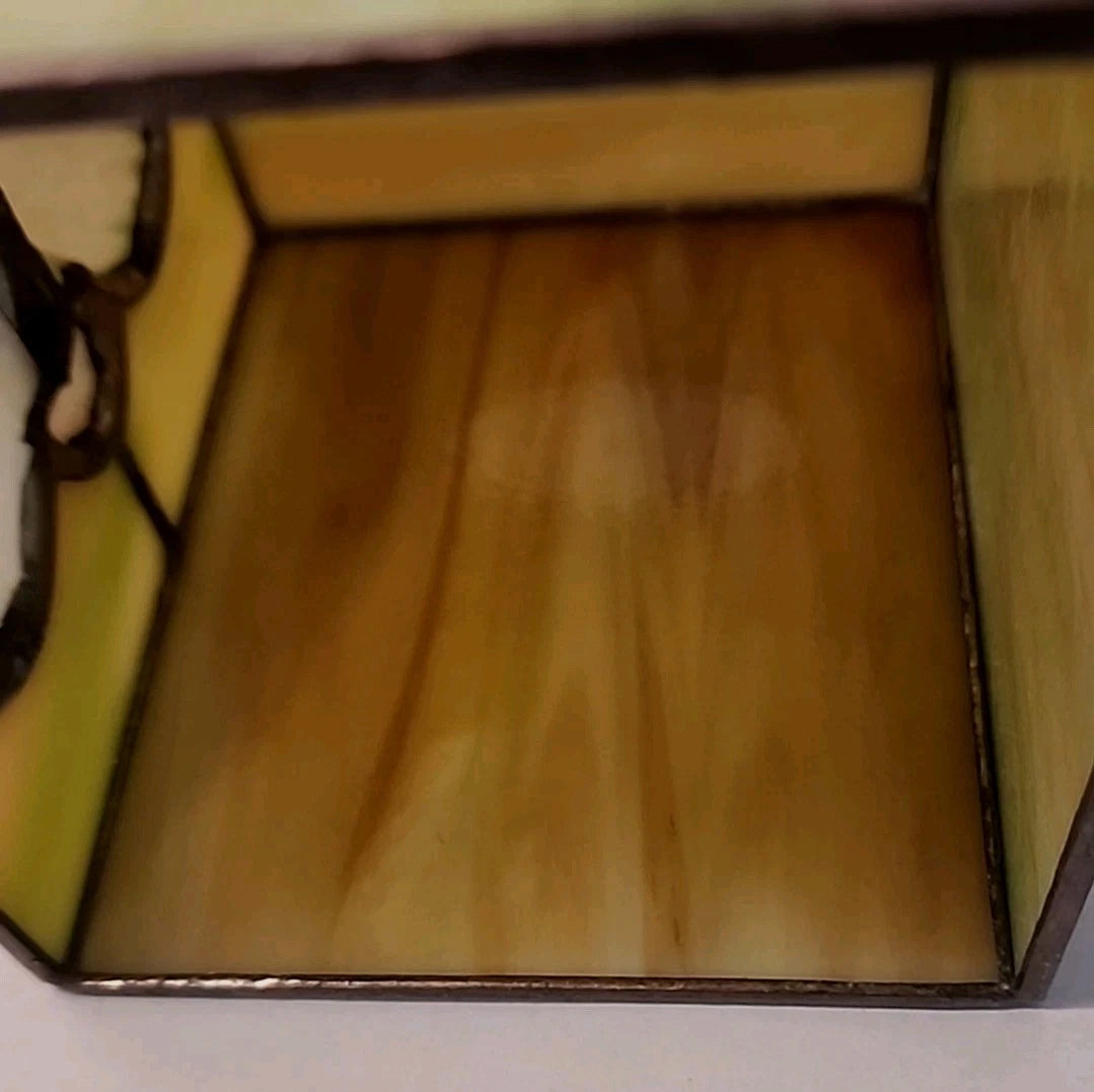 Vtg. Leaded Stained Glass Tissue Box Cover Slag With Sea Shells EUC | eBay