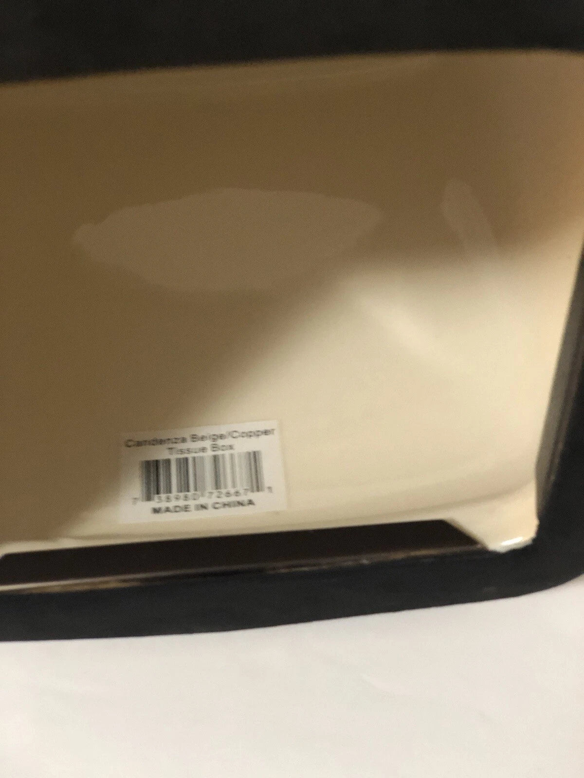 Ceramic Square Tissue Box Cover Cream W/Bronze border on bottom | eBay