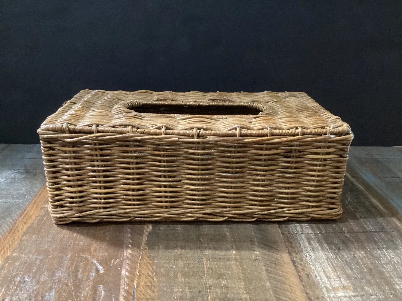 Vintage Wicker Rattan Tissue Box Cover Holder natural 10”x5.5” Boho | eBay