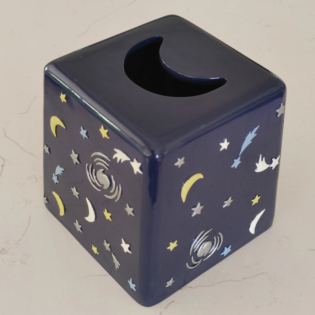 VTG Tissue Cover Box Celestial Stars Moon Solar Galaxy Blue 3D 80's 90's Upright | eBay