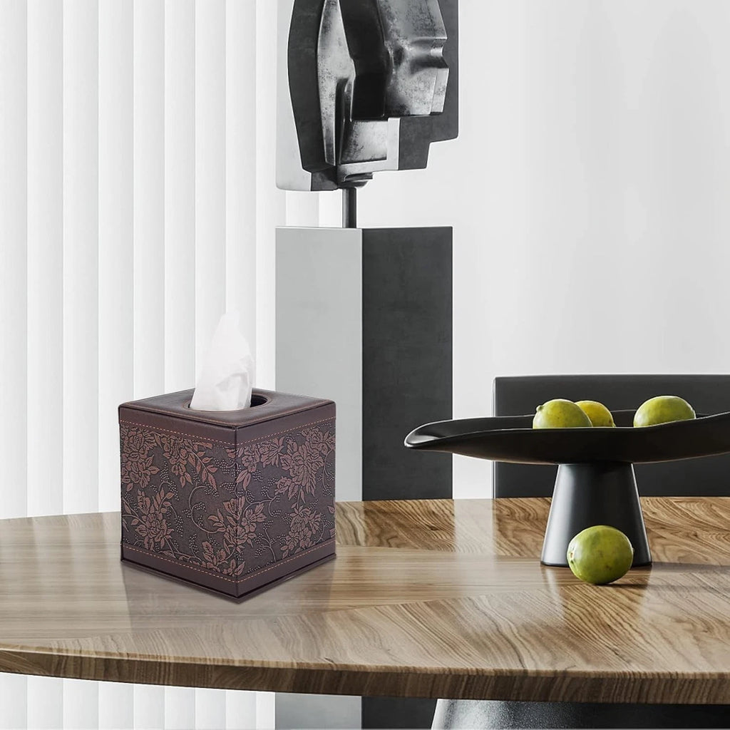 Elegant Leather Tissue Box Cover – Modern Square Design with Magnet Closure | eBay