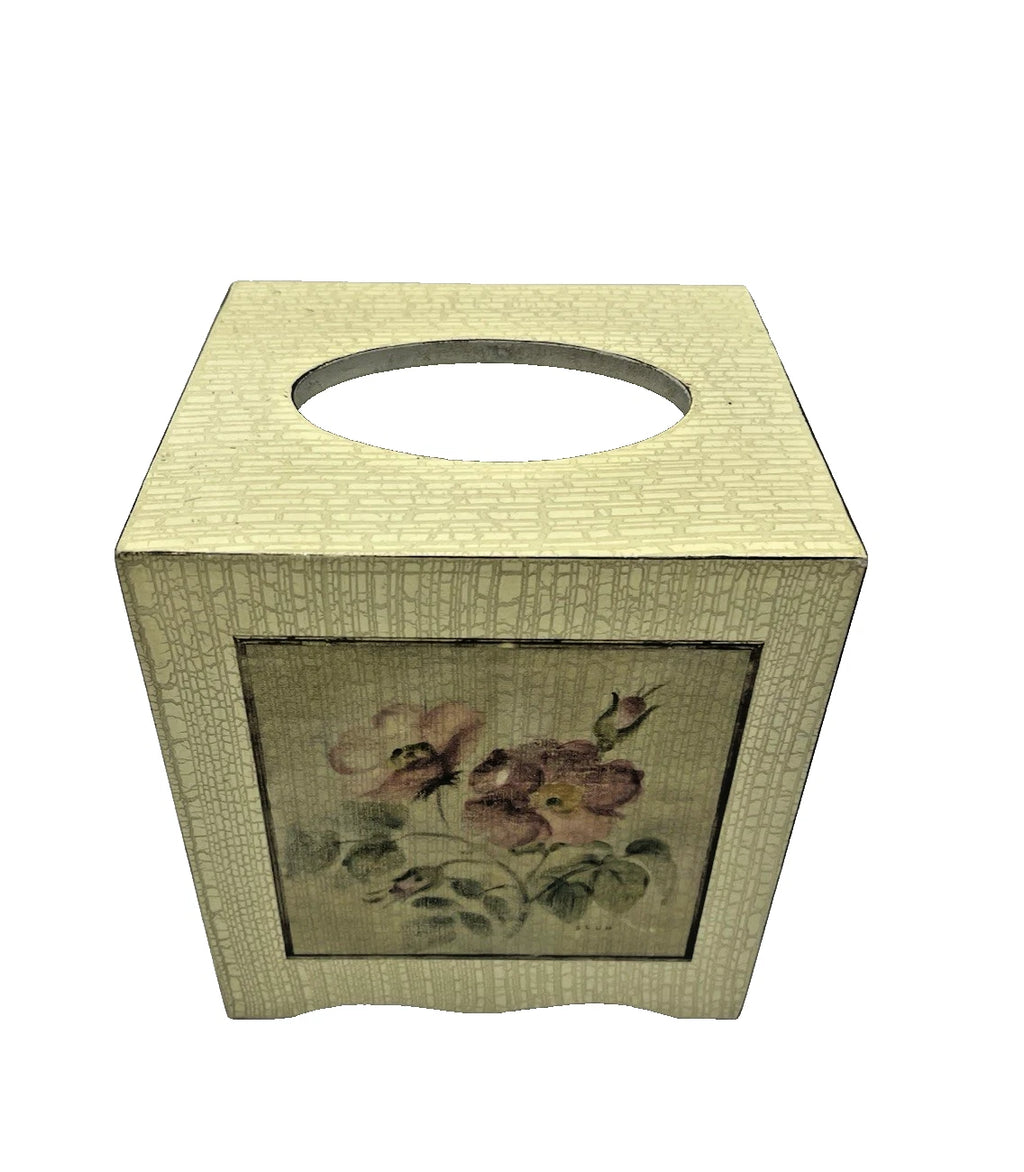 Cheri Blum Vintage Antique Rose Wood Tissue Box Cover Holder | eBay