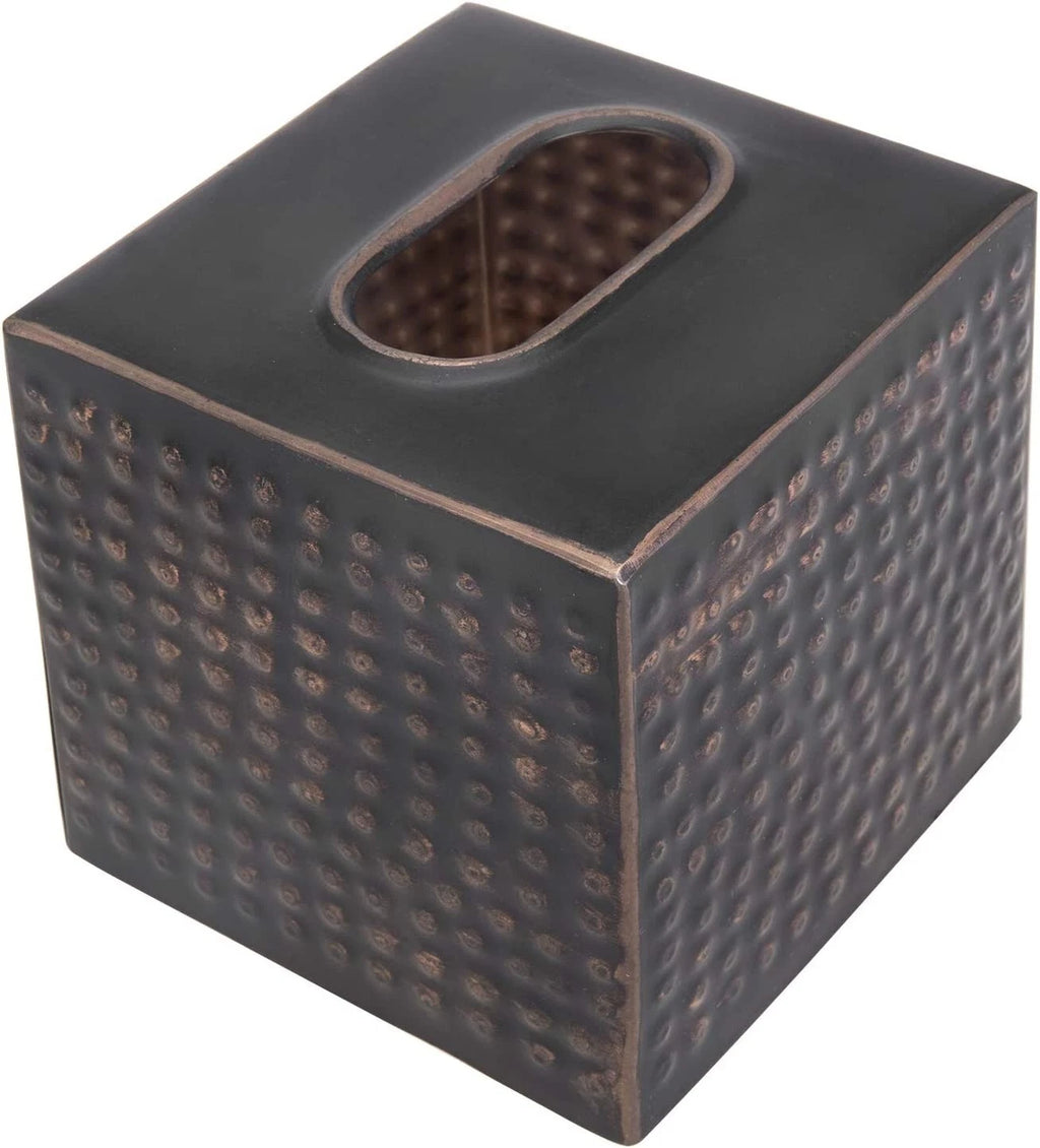 Tissue Holder with Open Bottom, Brushed Bronze Hammered Metal Tissue Box Cover | eBay