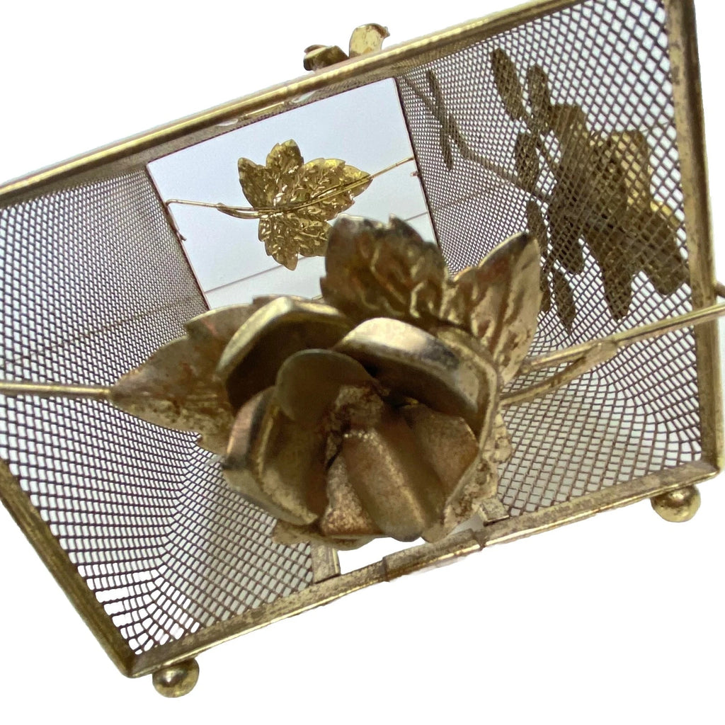 Facial Tissue Box Holder Filigree Floral Rose Wire Vanity Cover MCM Metal Mesh | eBay