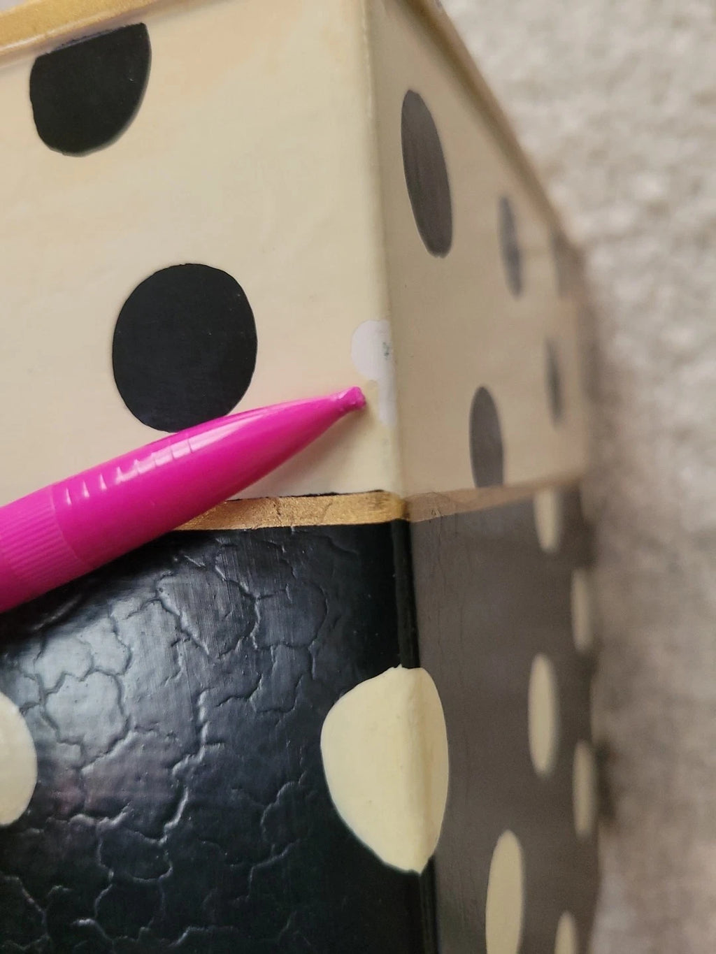Mackenzie Childs Tissue Box Cover Dotty Polka Dot Boutique Black Cream Square | eBay