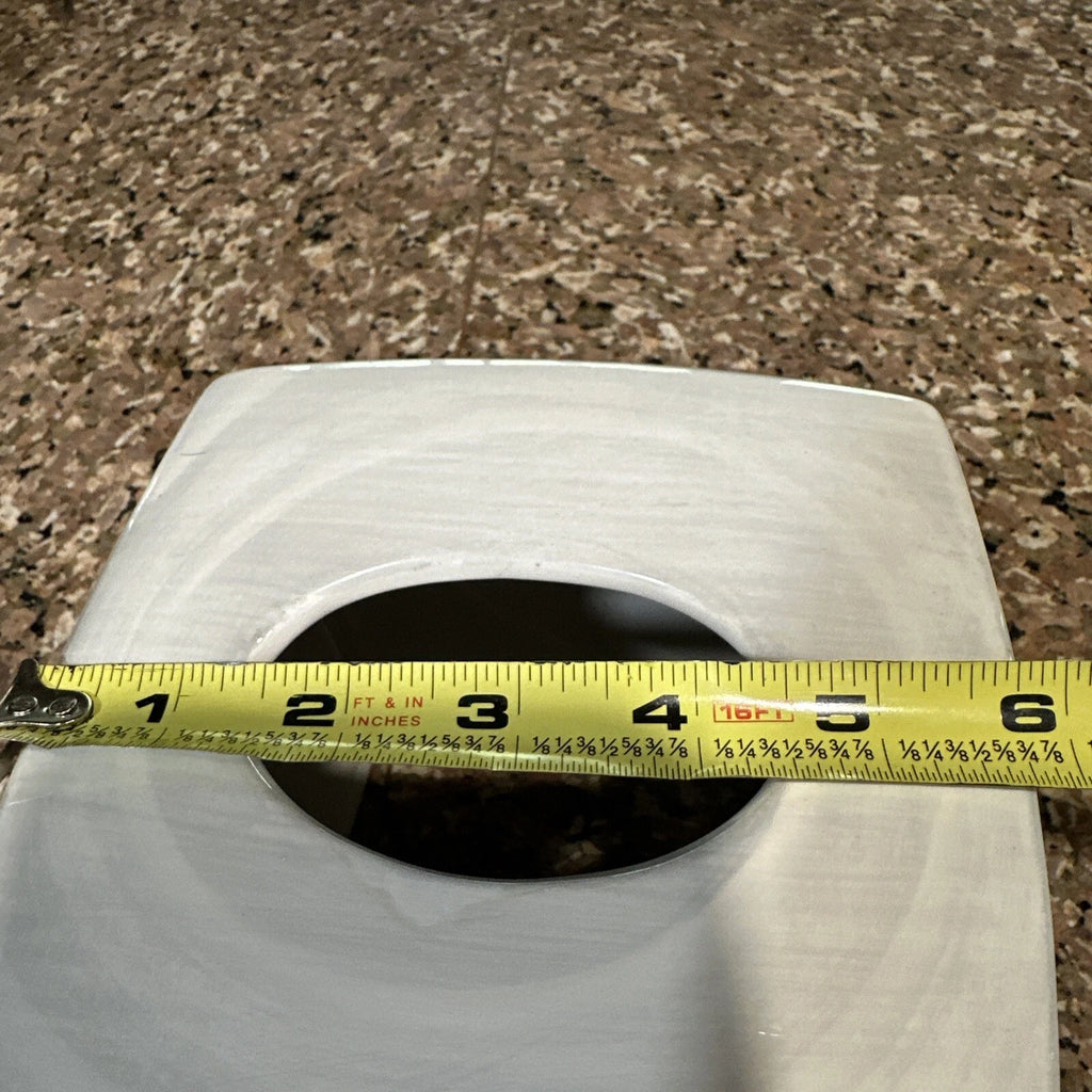 Nicole Miller Ceramic Tissue Box Cover Cream White Gray And Silver Trim EUC | eBay