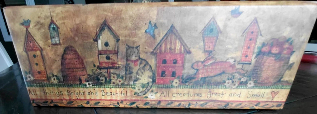 Primitive Tissue Box Bob’s Boxes All Creatures Cat Birdhouse Bunny Floral VTG | eBay