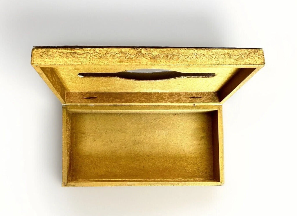Vintage Red & Gold Tole Painted Tissue Holder/Box Florentine Italy | eBay