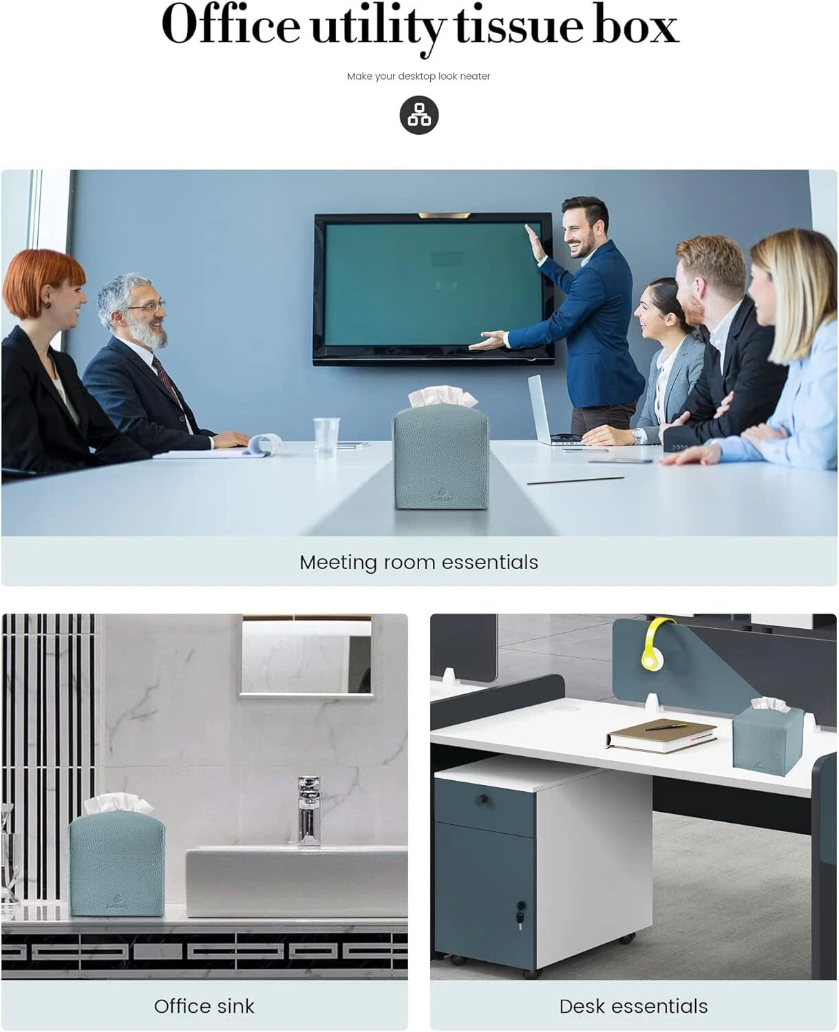 PU Leather Tissue Box Covers – Modern Square Holders for Home, Office & Bathroom | eBay