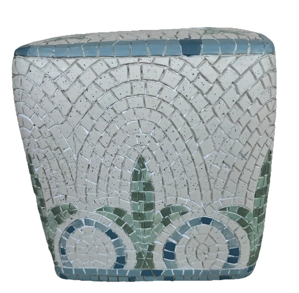 Croscill Tile Tissue Box Cover Sea Blue and Green EUC | eBay