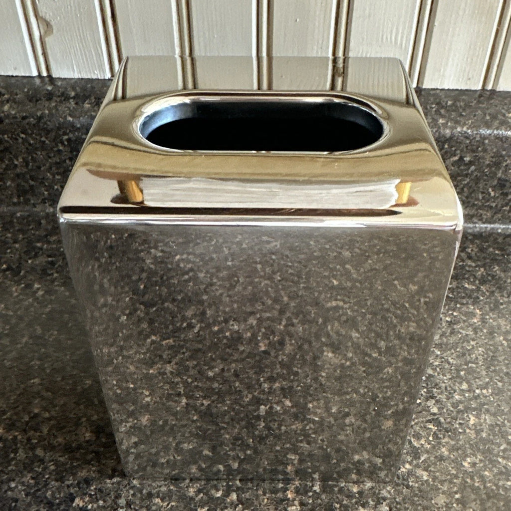 Square Metal Silver Tone Facial Tissue Box Cover Holder | eBay