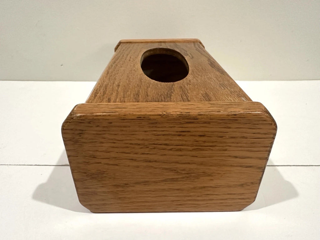 Vintage JC Penny Oak Wood Tissue Box Holder Dispenser Cover Rattan Look 80s Nice | eBay