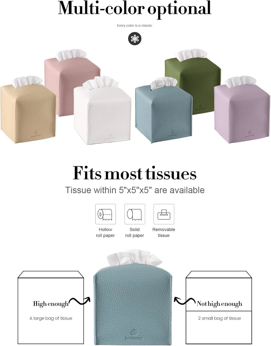 PU Leather Tissue Box Covers – Modern Square Holders for Home, Office & Bathroom | eBay