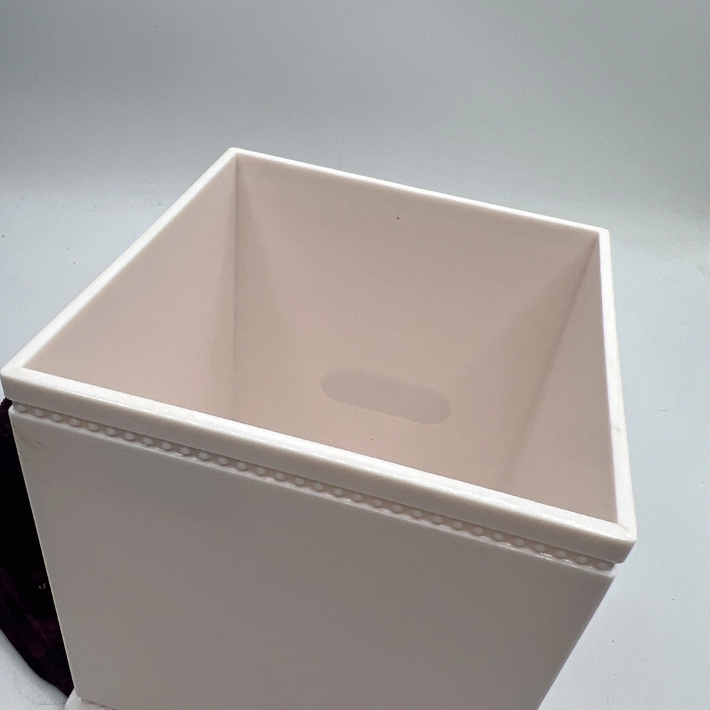 Martha Stewart Everyday Tissue Box Cover Cream Pink Beading Hard Plastic | eBay